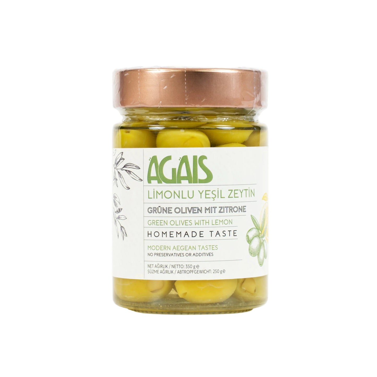 AGAIS Limonlu Yeşil Zeytin 350 g