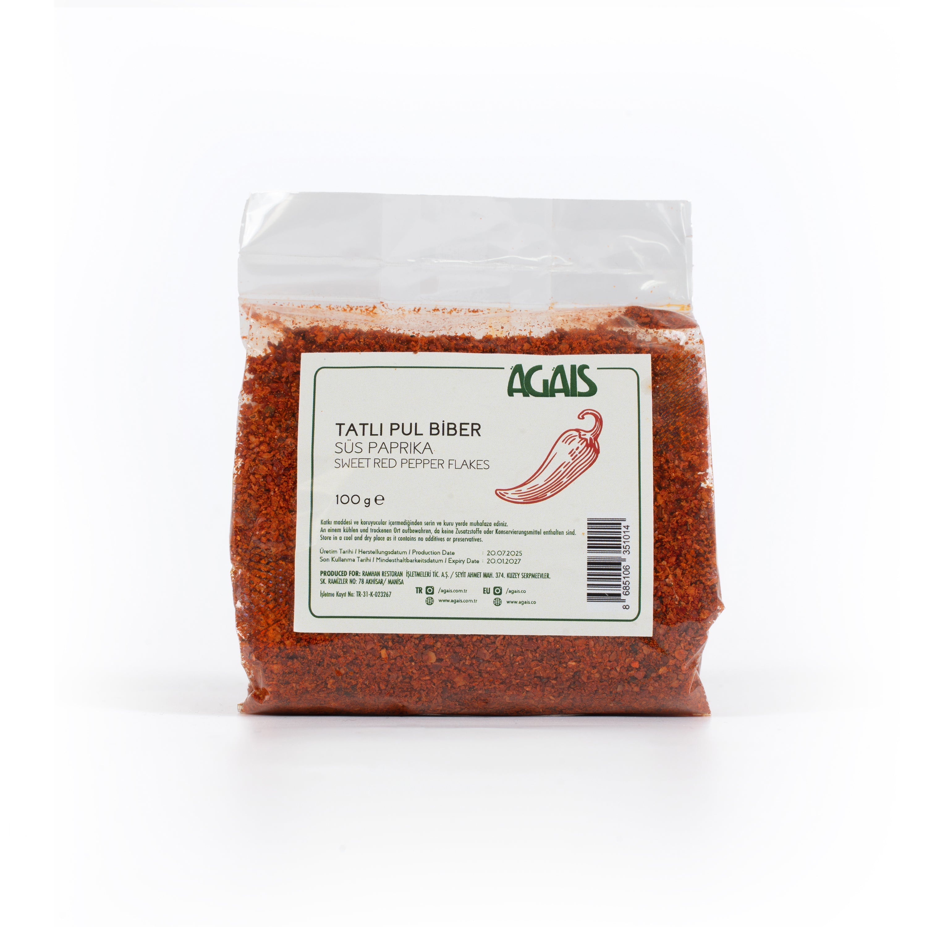 Agais Tatlı Pul Biber 100g