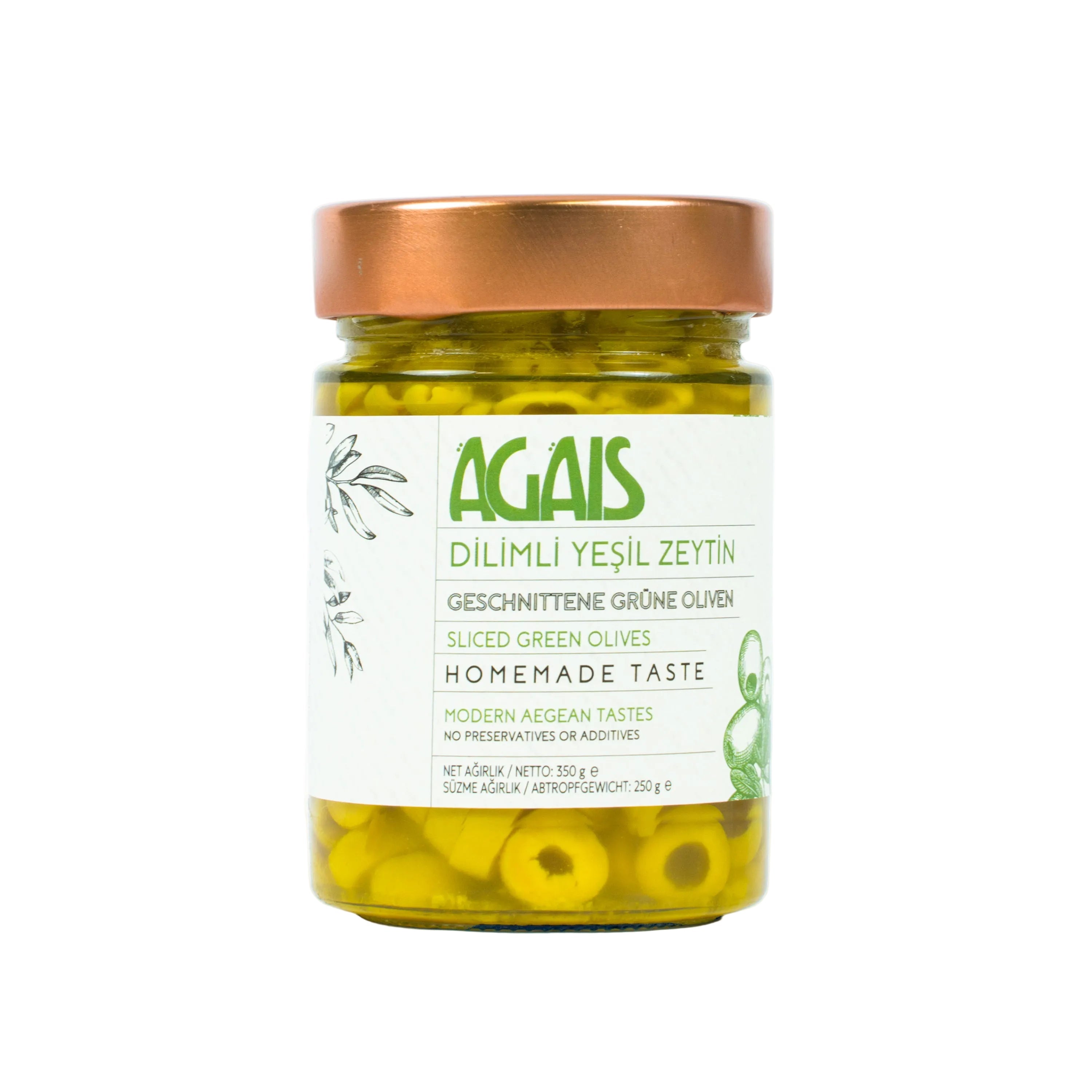 AGAIS Dilimlenmiş Yeşil Zeytin 350 g