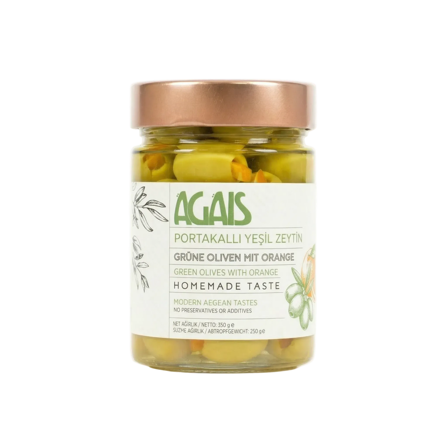AGAIS Portakallı Yeşil Zeytin 350 g